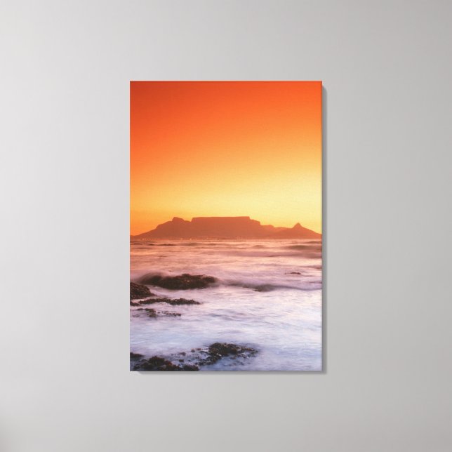 Lienzo Montaña de la Mesa al atardecer, Bloubergstrand (Anverso)