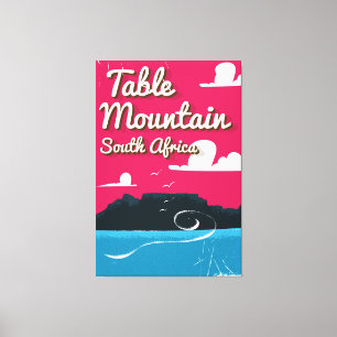 Lienzo Montaña de la Mesa Sudáfrica poster de viajes de c