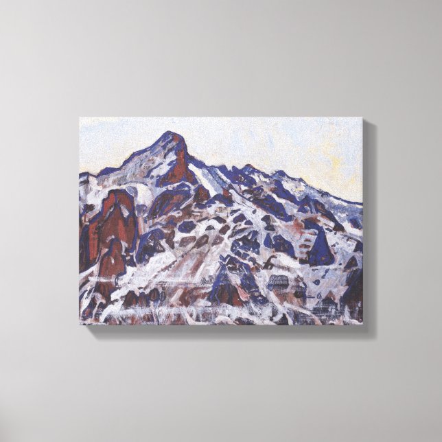 Lienzo Montaña de los humedales (Paisaje de invierno neva (Anverso)