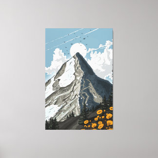 Lienzo Montaña de Suiza con Cima Nevada