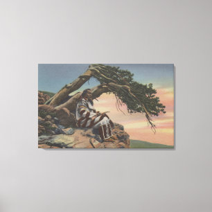 Lienzo Montana - jefe indio en Parque Nacional Glacier