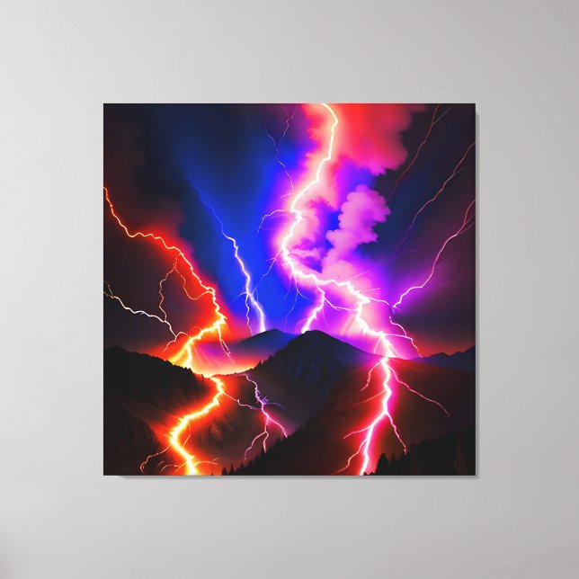 Lienzo Montaña Lightning One de colores (Anverso)