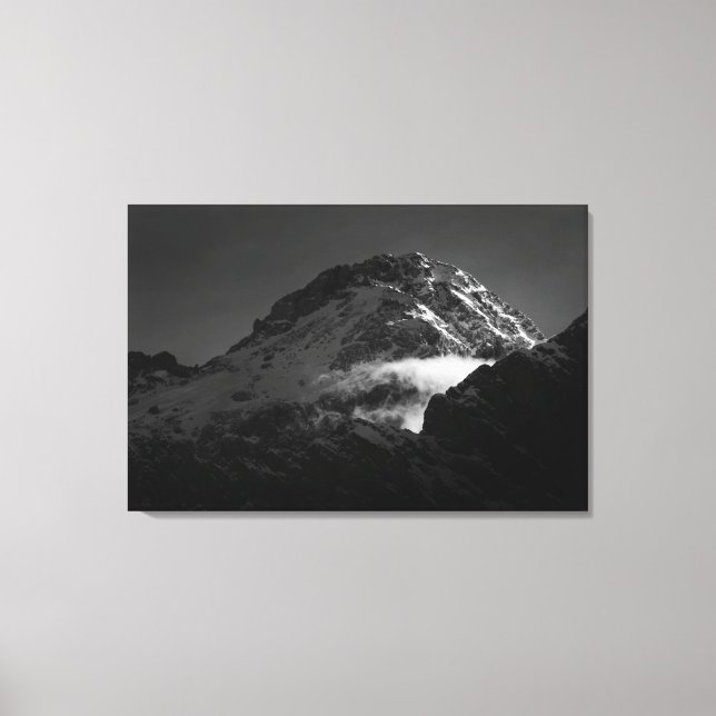 Lienzo Montaña nevada blanca y negra (Anverso)