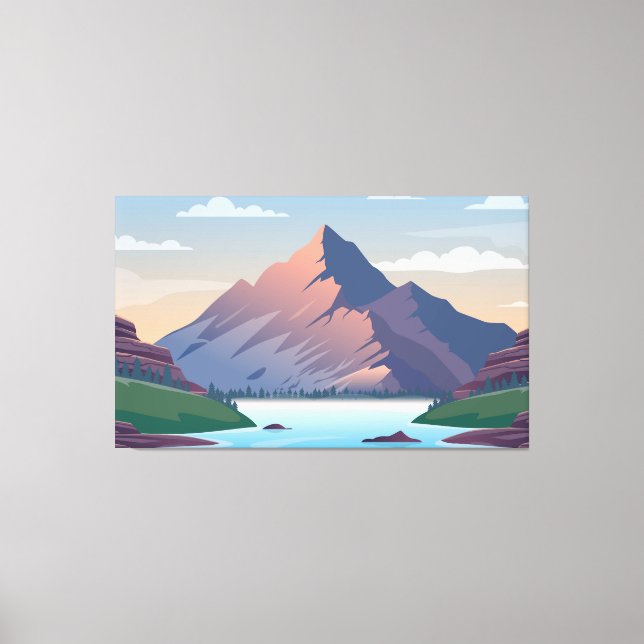 Lienzo Montaña rodeada de un río (Anverso)