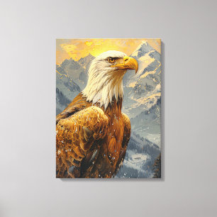 Lienzo Montañas acuáticas del águila calva