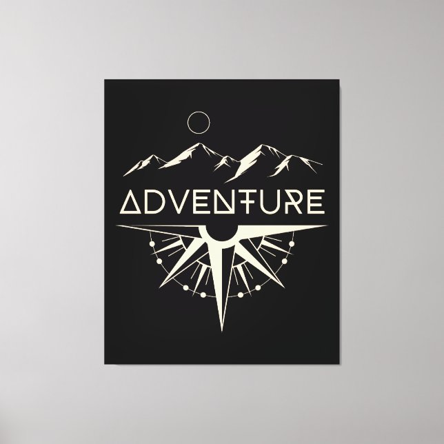 Lienzo Montañas Brújula de Aventura (Anverso)