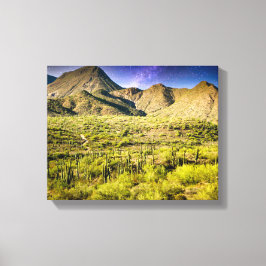 Lienzo Montañas del desierto 2015-2-2 de noche con estrel