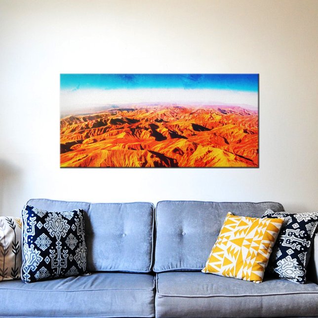 Lienzo Montañas del desierto y horizonte del cielo (Subido por el creador)