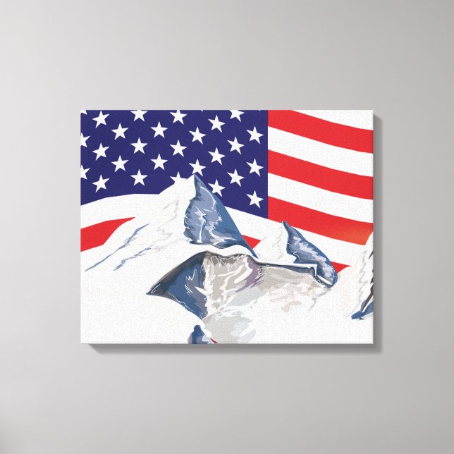 Lienzo Montañas esquiando (Anverso)