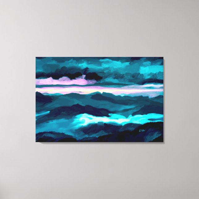 Lienzo Montañas humeantes (Anverso)