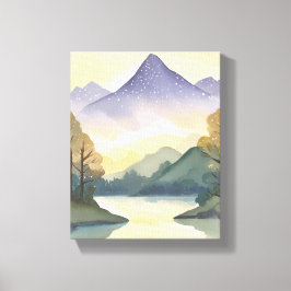 Lienzo Montañas Místicas | Pintura de Paisaje al Acuarela