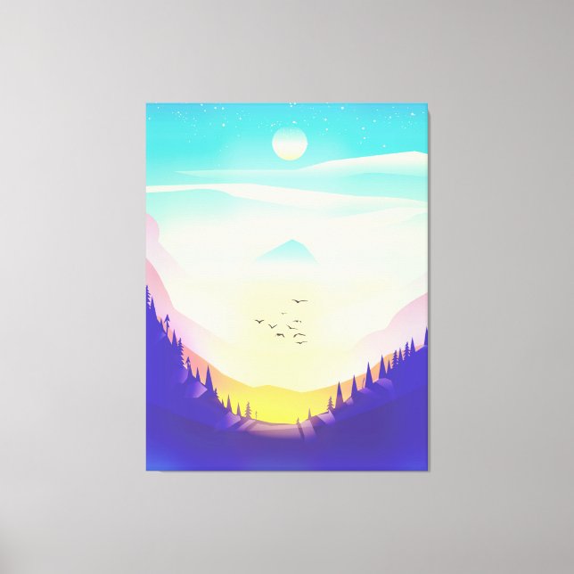 Lienzo Montañas Misty (Anverso)