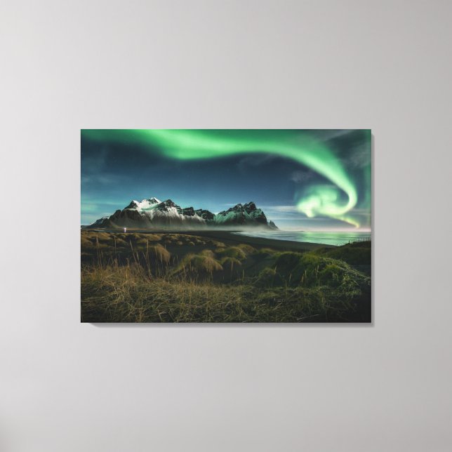 Lienzo Montañas | Montaña Vestrahorn, Islandia (Anverso)