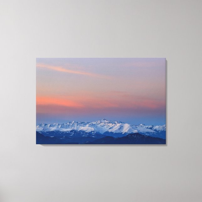Lienzo Montañas nevadas con un cielo mágico (Anverso)