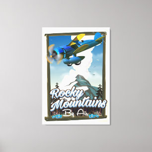 Lienzo Montañas rocosas por aire!