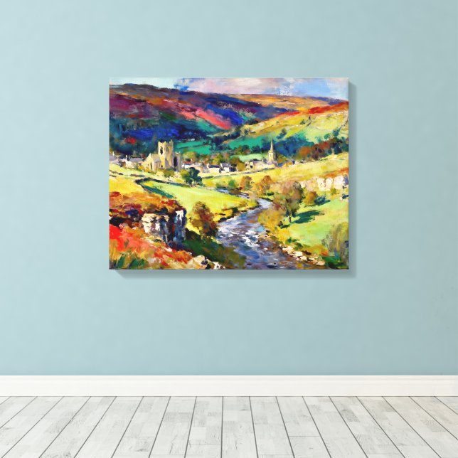 Lienzo Montañas Rolling, murallas tranquilas - Paisaje de (Insitu (piso de madera))