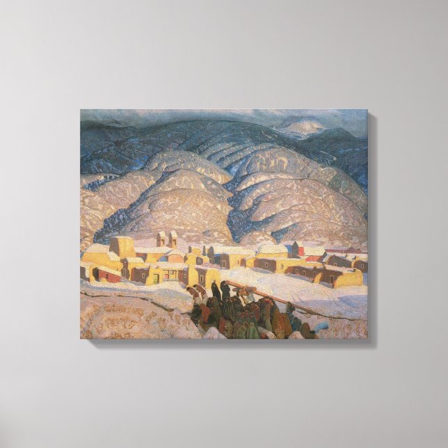 Lienzo Montañas Sangre de Cristo por Blumenschein (Anverso)