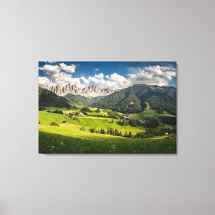 Lienzo Montañas   Valle de Funes, Dolomitas, Italia