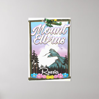 Lienzo Monte Elbrus, cartel de viaje ruso