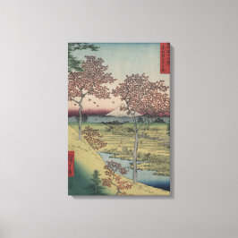 Lienzo Monte Fiji y hojas de arce - Japonés vintage