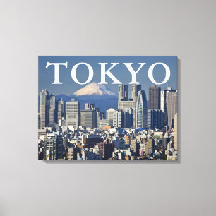 Lienzo Monte Fuji   panorama del distrito de Shinjuku Tok