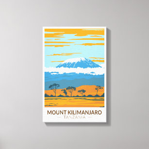 Lienzo Monte Kilimanjaro Tanzania Tanzania África Vintage