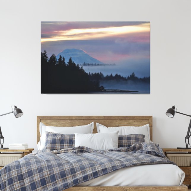 Lienzo Monte Rainier al amanecer en la Bahía de Oakland,  (Insitu(Dormitorio))