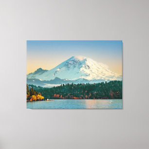 Lienzo Monte Rainier sobre el Bella Artes del lago Washin