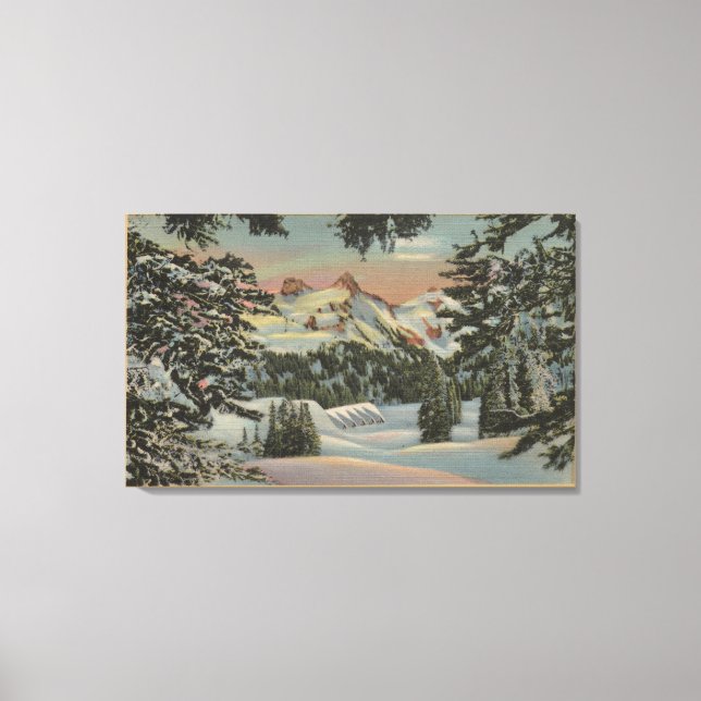 Lienzo Monte Rainier, WA - Paradise Inn & Tatoosh Range (Anverso)