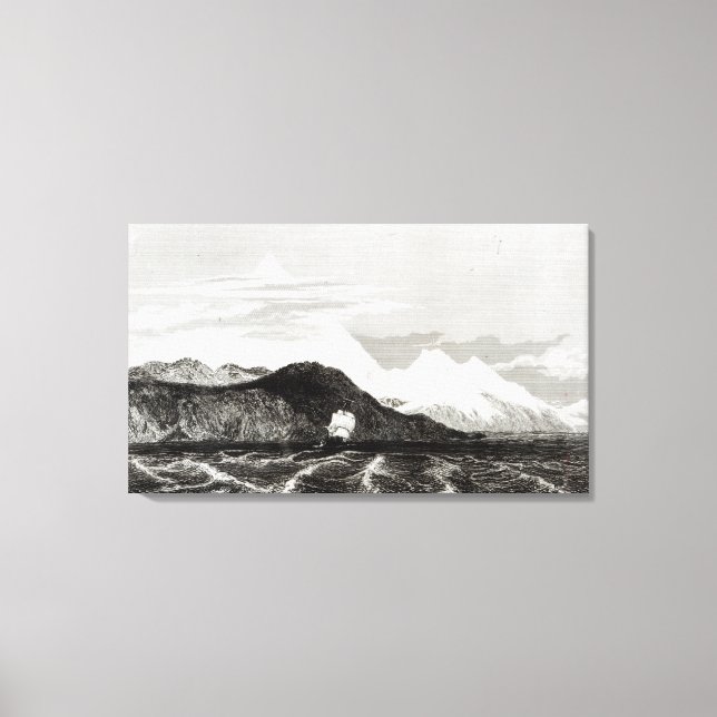 Lienzo Monte Sarmiento, grabado por Thomas Landseer (Anverso)