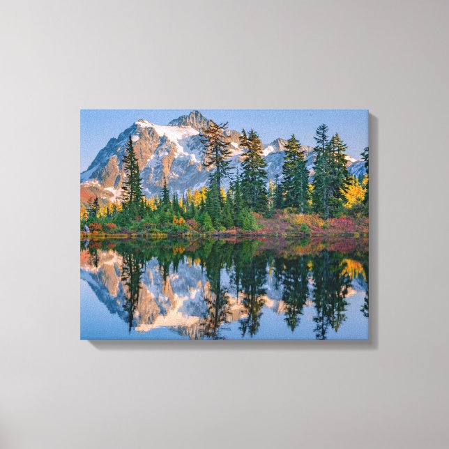 Lienzo Monte Shuksan reflejado en el lago Reflection (Anverso)