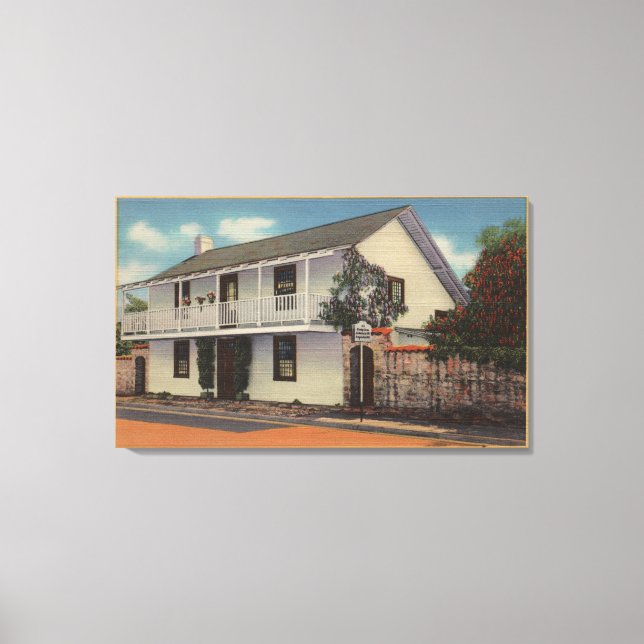 Lienzo Monterey, California, vista de la antigua estación (Anverso)