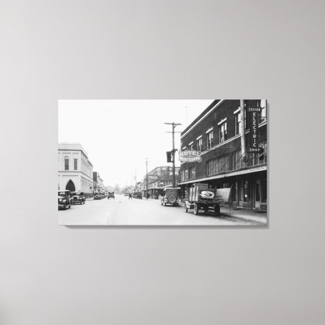 Lienzo Montesano, WA Main Street Town View Photography (Anverso)