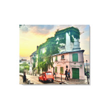 Montmartre Canvas Print con 2CV