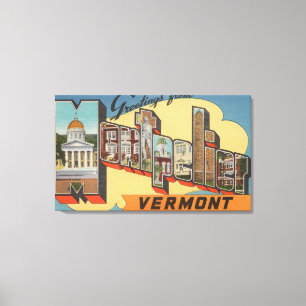 Lienzo Montpelier, Vermont - Escenas de letras grandes