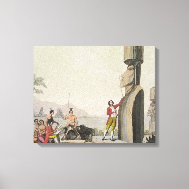 Lienzo Monumento a la isla, de la visita del capitán Cook (Anverso)