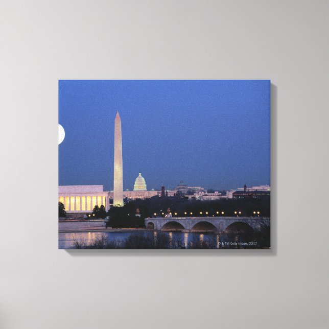 Lienzo Monumento a Lincoln, Monumento a Washington, EE. U (Anverso)