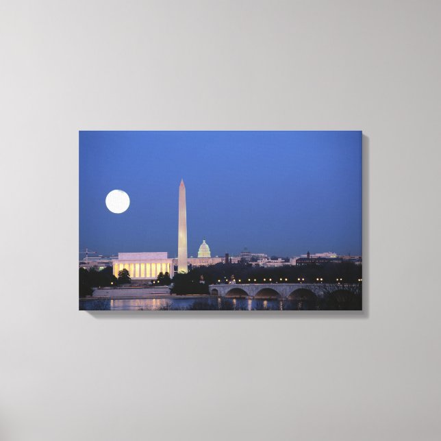 Lienzo Monumento a Lincoln, Monumento a Washington, EE. U (Anverso)