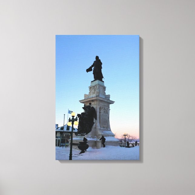 Lienzo Monumento a Samuel De Champlain, Quebec, Canadá (Anverso)