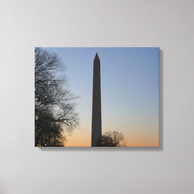 Lienzo Monumento a Washington al atardecer en DC (Anverso)