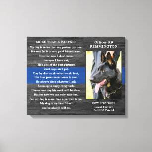 Lienzo Monumento al perro de la policía Funcionario caído