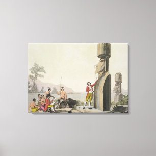 Lienzo Monumento de la isla, de la visita de capitán