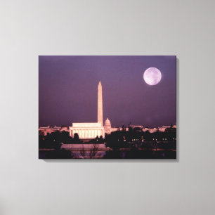 Lienzo Monumento de Washington, el capitolio y Jefferson