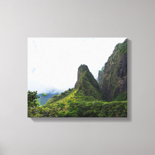 Lienzo monumento estatal iao needle en maui hawai