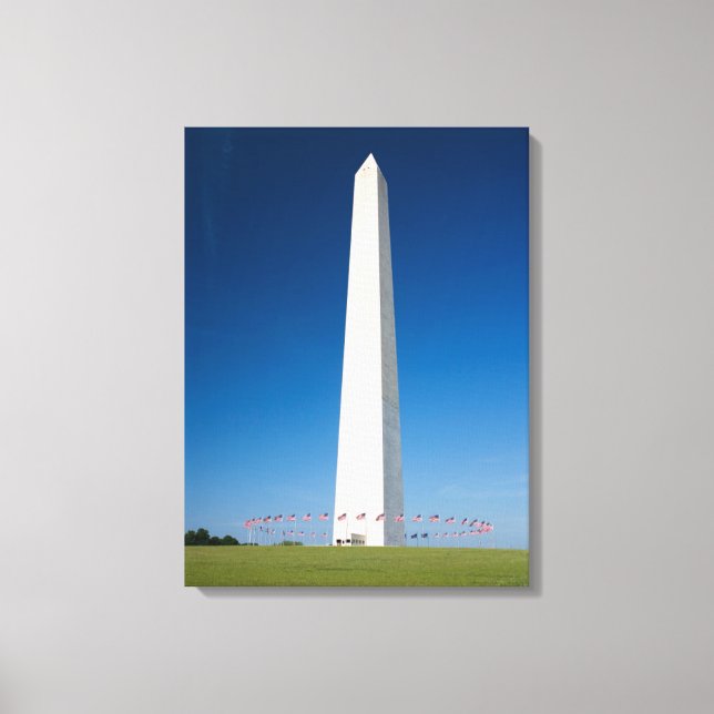 Lienzo Monumentos | Monumento a Washington con banderas (Anverso)