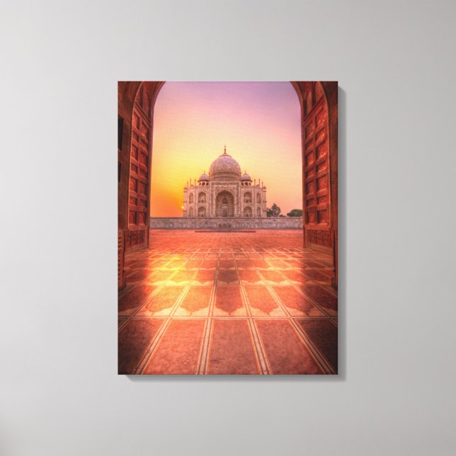 Lienzo Monumentos | Taj Mahal, India al atardecer (Anverso)