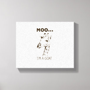 Lienzo Moo soy una cabra divertida gráfica jirafa vintage