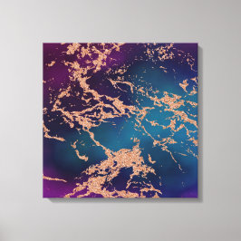 Lienzo Moody Luxe Marble | Oro púrpura profundo y Rosa Ve