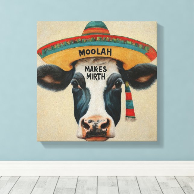 Lienzo moolah make mirth Hispanic AStretched Canvas Print (Insitu (piso de madera))