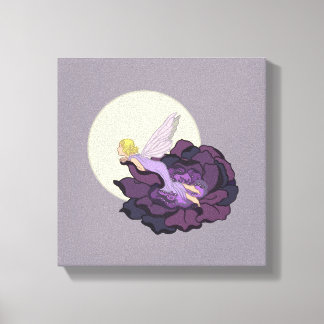 Lienzo Moon Gazing Purple Flower Fairy Evening Sky